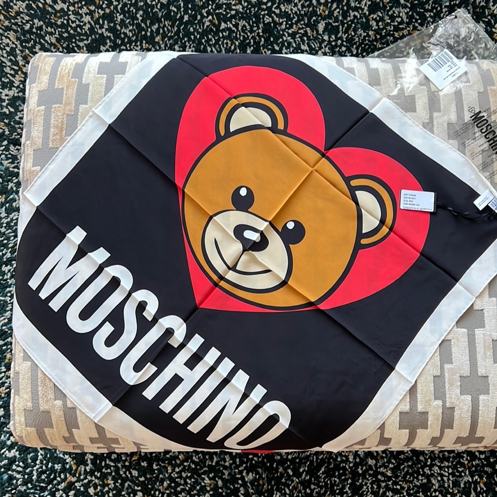 Moschino silk scarf 25” x 26”  / 63 cm x 66 cm